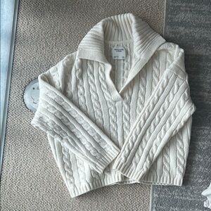 Cozy White Cable Knit Sweater